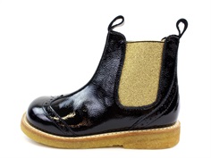 Angulus ancle boot black/gold with hole pattern